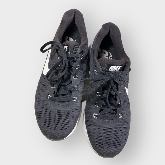 NIKE Black Grey & White Lunarglide 6 Athletic  Running Shoes Size 7.5 - Picture 1 of 12